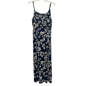 💥2/$15 NWT Modlusive black cream floral crinkle spaghetti strap maxi sundress XL